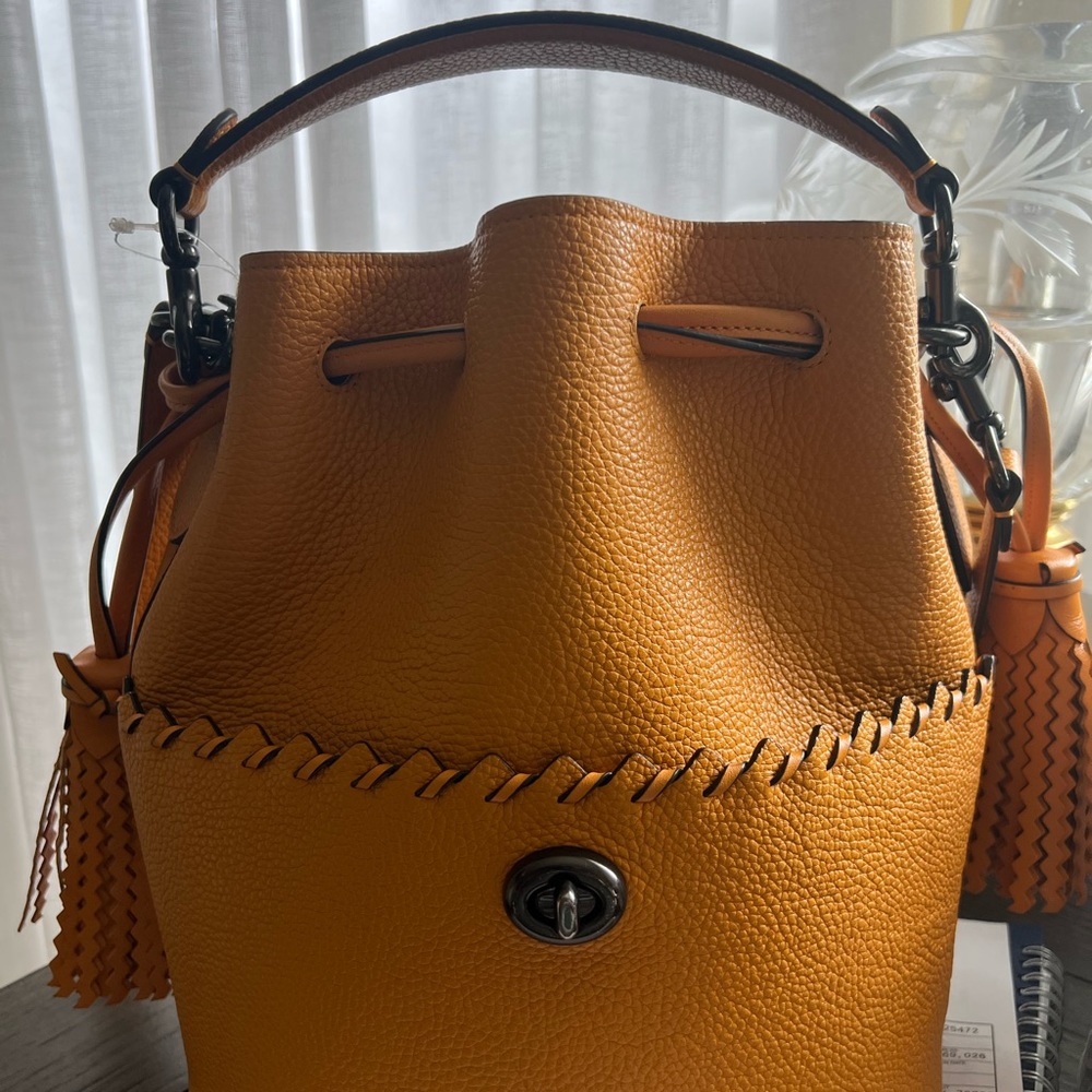 Coach Lora bucket bag whipstiched POLLEN smoke free